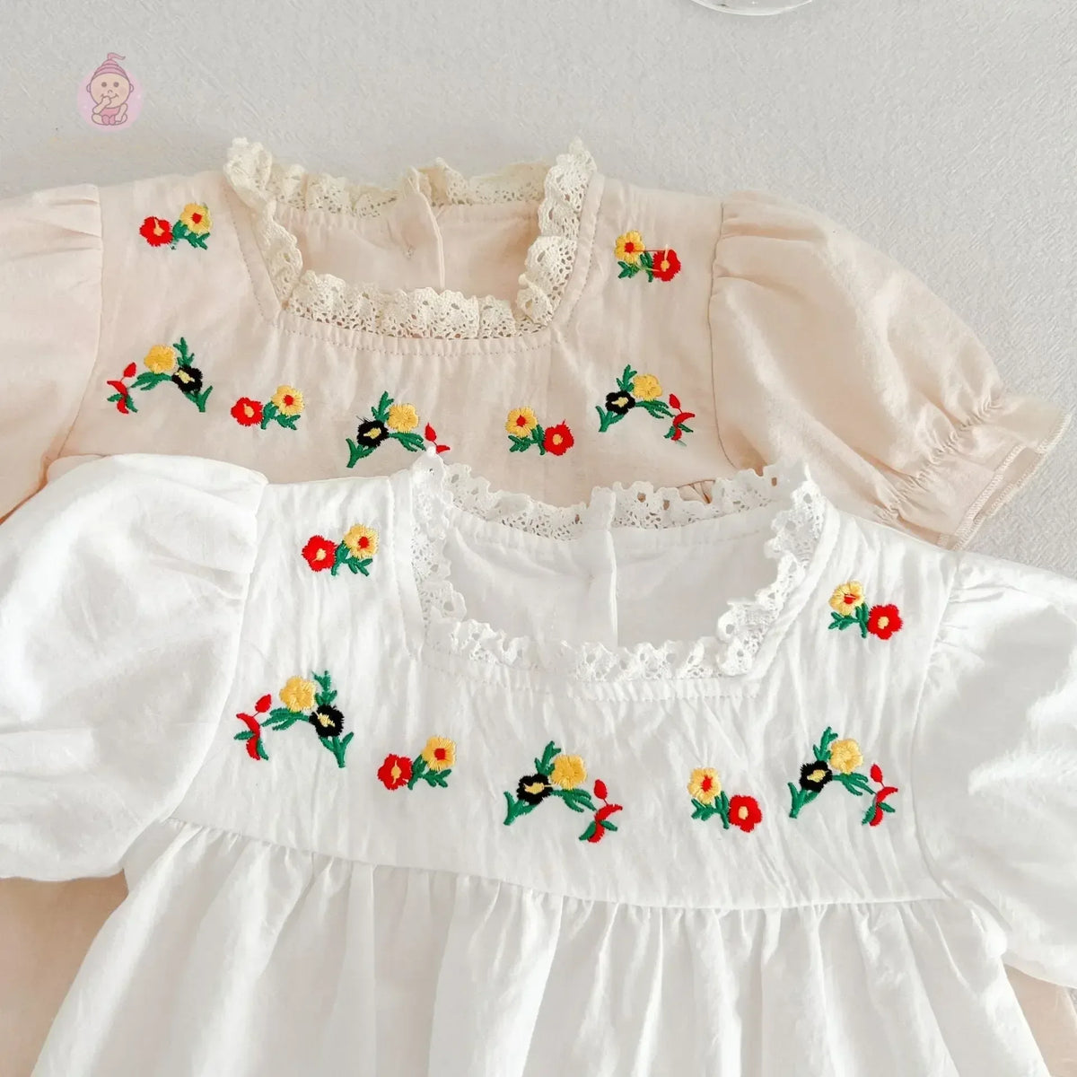Ensemble d'été 2 pièces brodé pour bébé fille - Mum&Choupinou