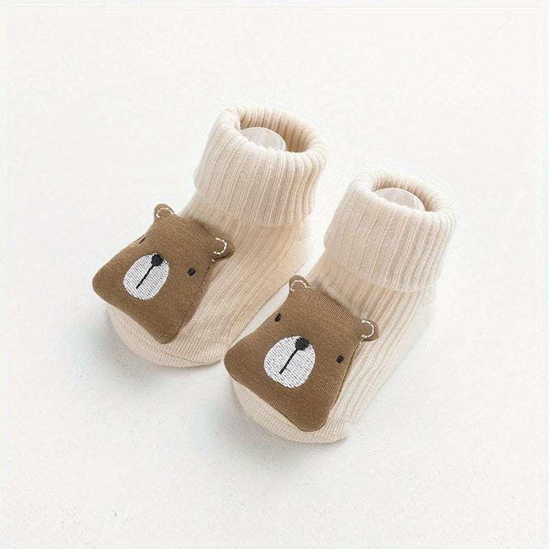 Chaussettes pour bébé avec pompom animaux - Mum&Choupinou