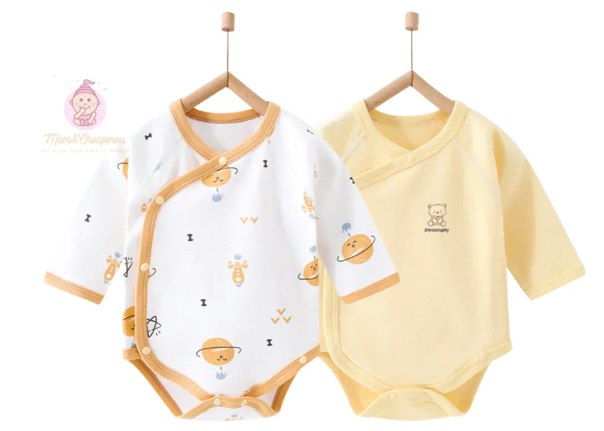 Lot de 2 bodies bébé croisé - Mum&Choupinou
