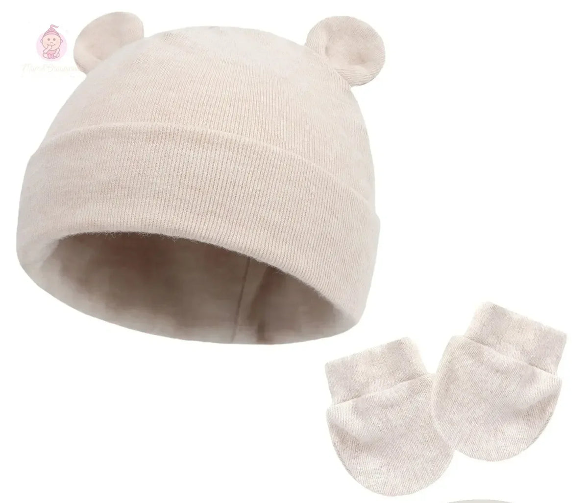 Bonnet et moufles pour bébé en coton - Mum&Choupinou