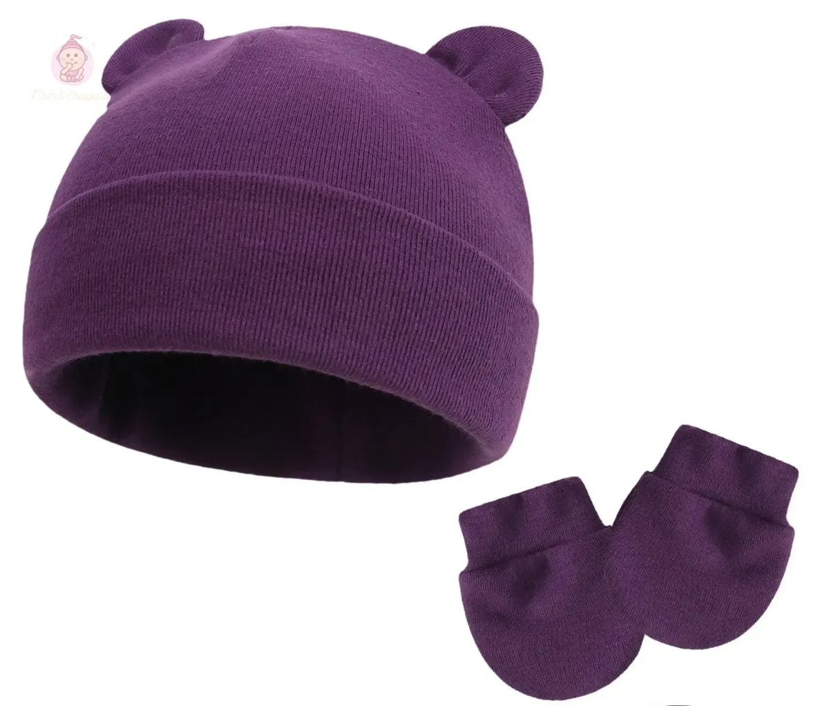Bonnet et moufles pour bébé en coton - Mum&Choupinou