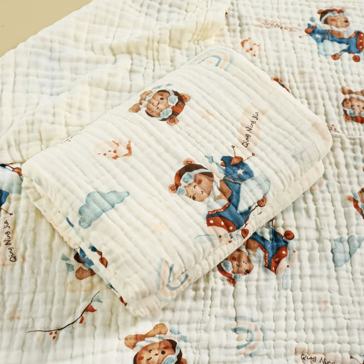 Couverture en gaze de coton pur imprimée pour nouveau-né - Mum&Choupinou