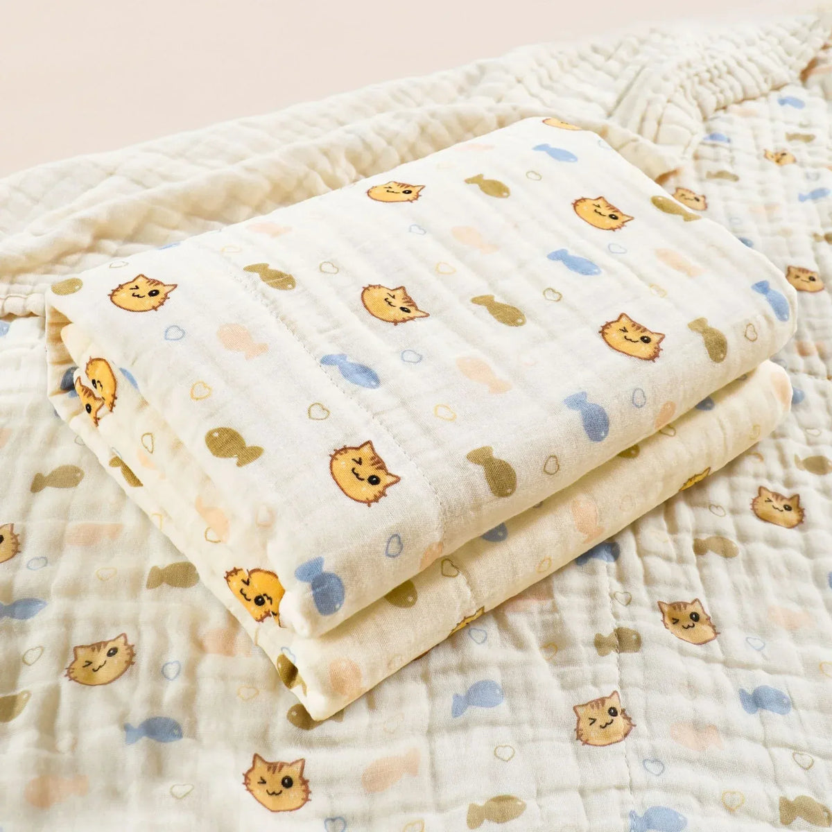 Couverture en gaze de coton pur imprimée pour nouveau-né - Mum&Choupinou