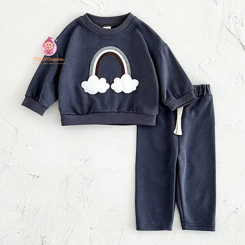 Ensemble de survêtement Arc-en-ciel pour bébé et enfant - Mum&Choupinou