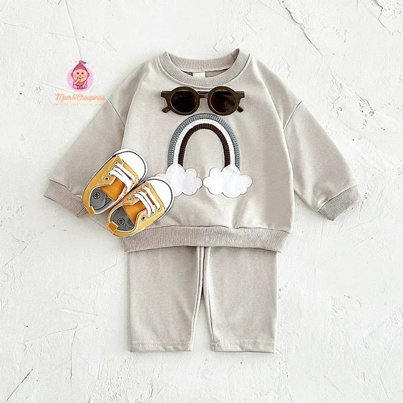 Ensemble de survêtement Arc-en-ciel pour bébé et enfant - Mum&Choupinou