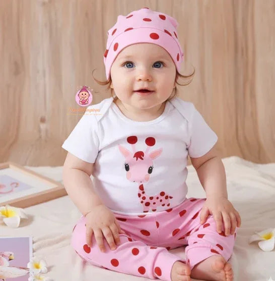 Ensemble bébé fille 3 pcs "La Petite Girafe" - Mum&Choupinou
