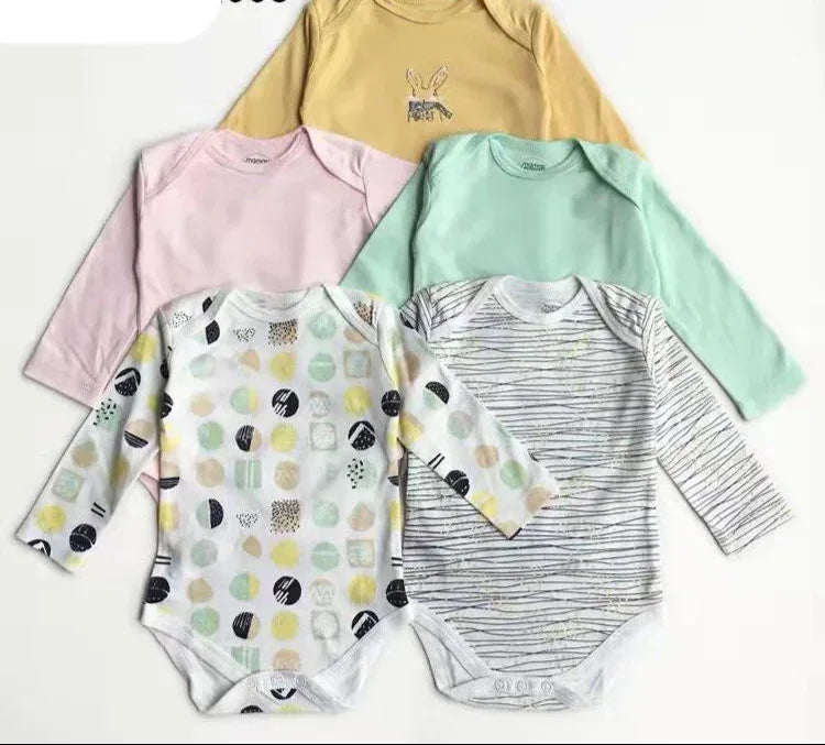 Lot de 5 bodies manches longues pour bébé - Mum&Choupinou