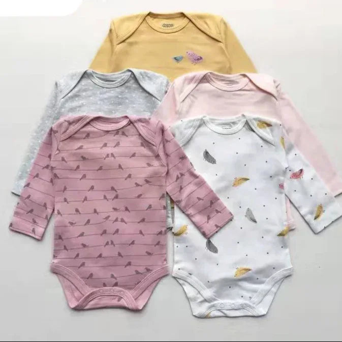 Lot de 5 bodies manches longues pour bébé - Mum&Choupinou
