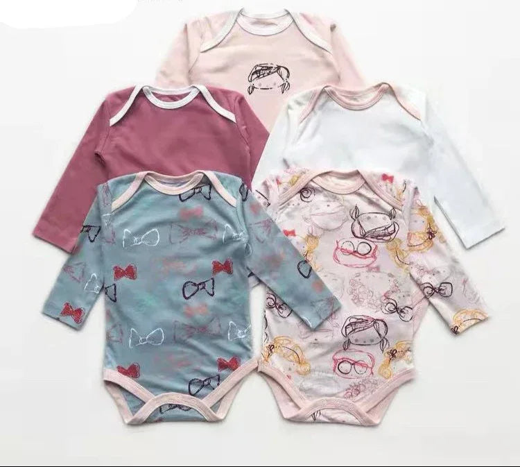 Lot de 5 bodies manches longues pour bébé - Mum&Choupinou