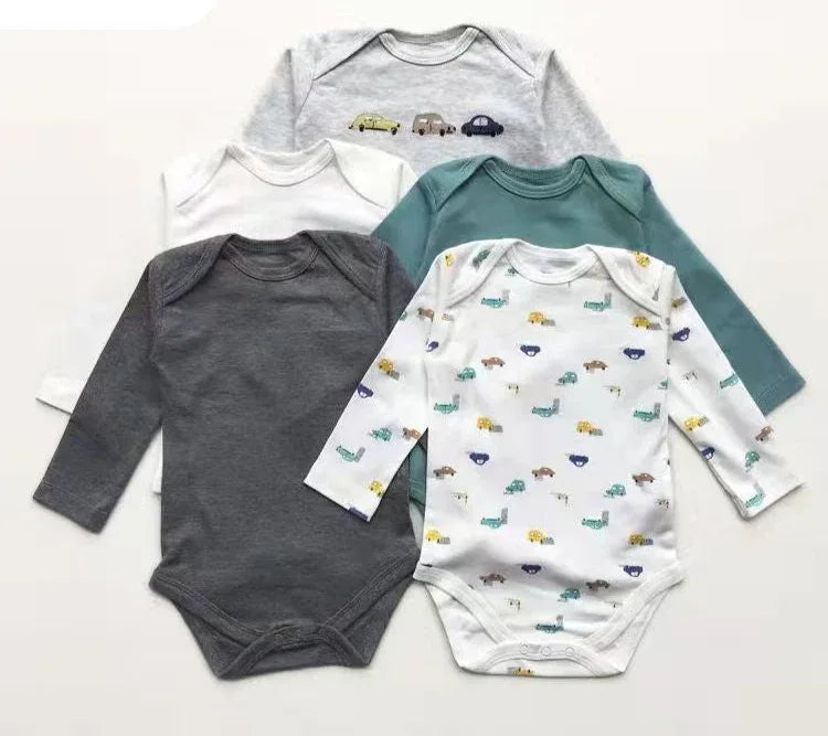 Lot de 5 bodies manches longues pour bébé - Mum&Choupinou