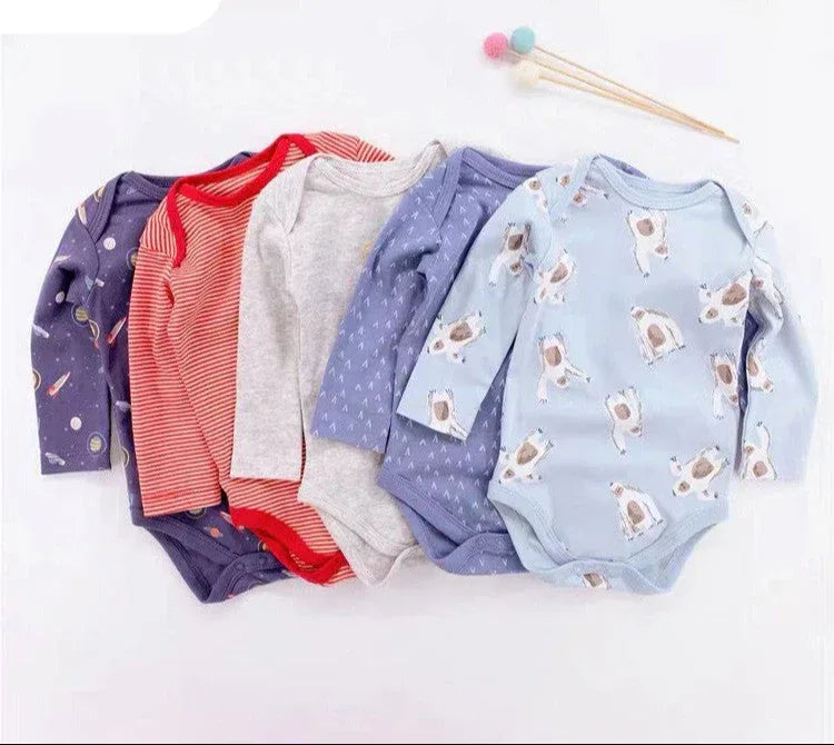 Lot de 5 bodies manches longues pour bébé - Mum&Choupinou