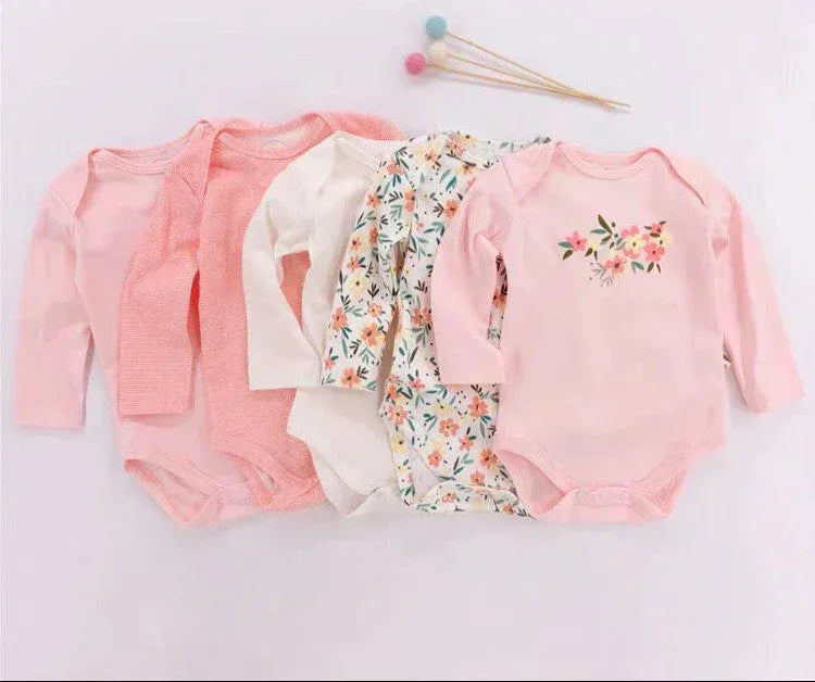 Lot de 5 bodies manches longues pour bébé - Mum&Choupinou