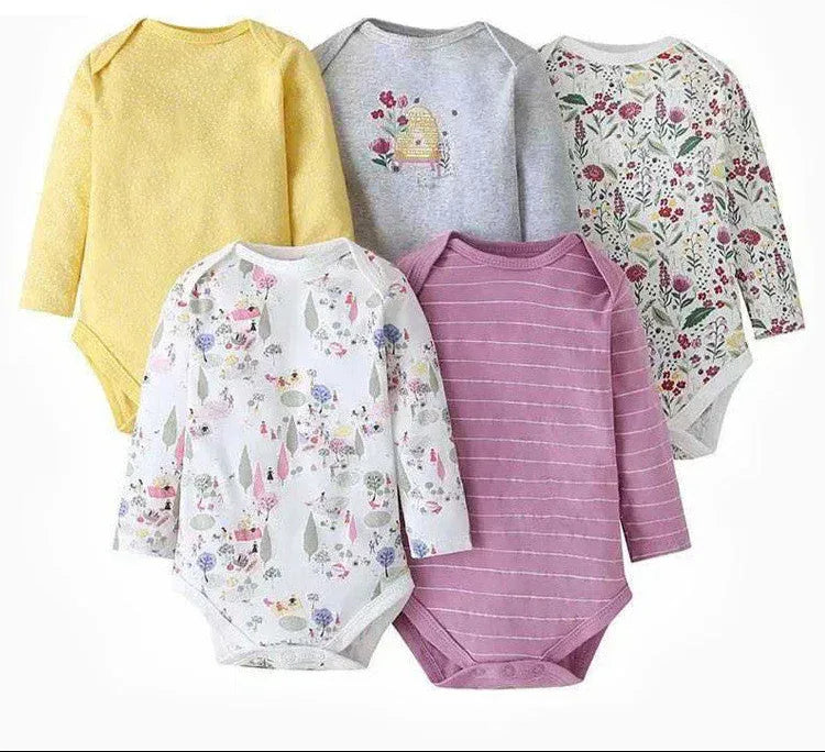 Lot de 5 bodies manches longues pour bébé - Mum&Choupinou