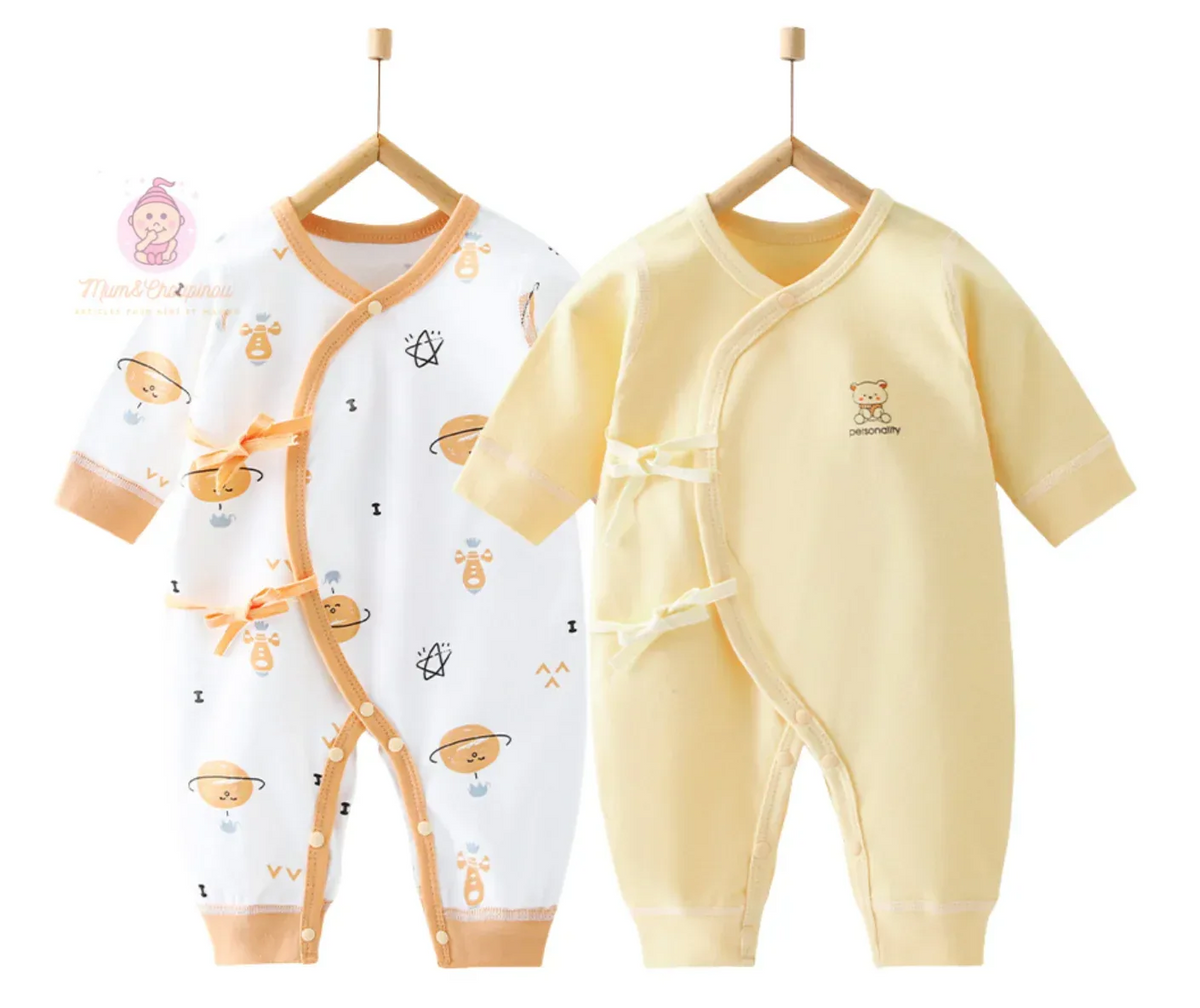 Lot de 2 grenouillères bébé croisés - Mum&Choupinou