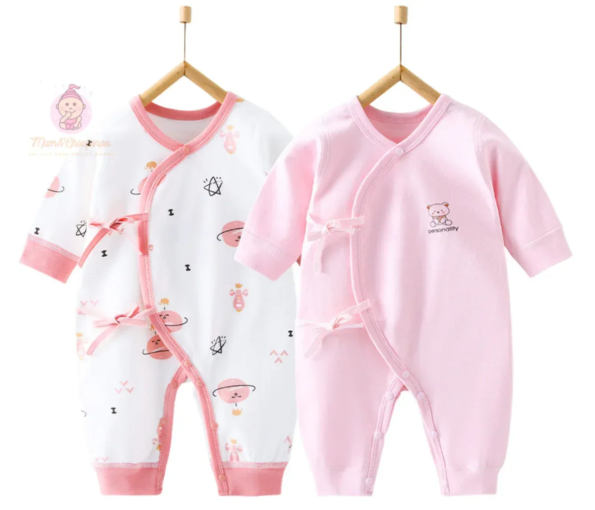 Lot de 2 grenouillères bébé croisés - Mum&Choupinou