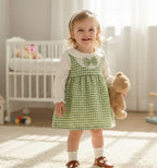 Robe bébé fille à carreaux verts - Mum&Choupinou