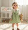 Robe bébé fille à carreaux verts