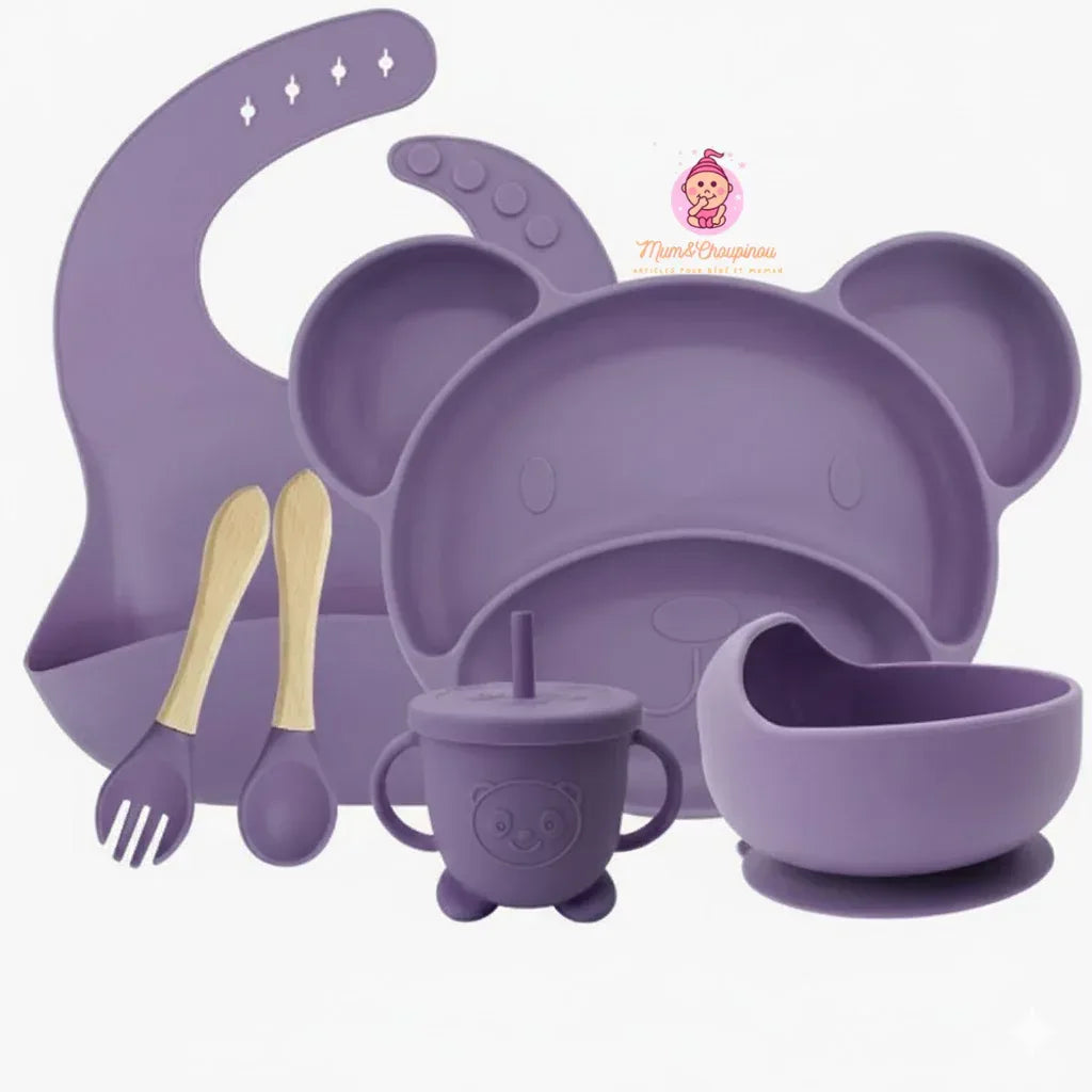 Kit de couverts bébé en silicone alimentaire - Mum&Choupinou