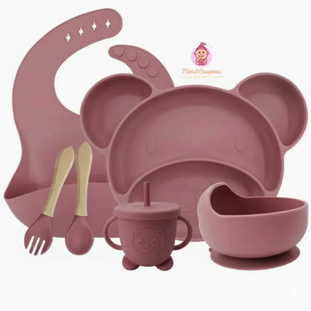 Kit de couverts bébé en silicone alimentaire - Mum&Choupinou