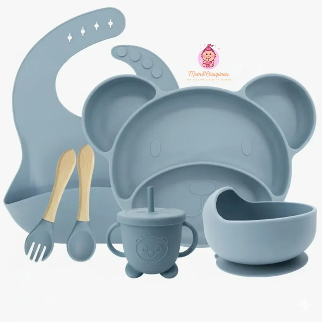 Kit de couverts bébé en silicone alimentaire - Mum&Choupinou