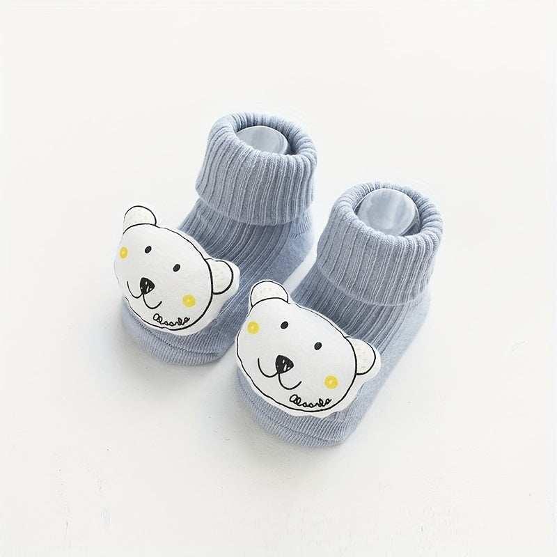 Chaussettes pour bébé avec pompom animaux - Mum&Choupinou