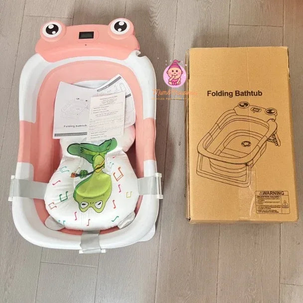 Baignoire bébé pliable Grenouille avec coussin de bain - Mum&Choupinou