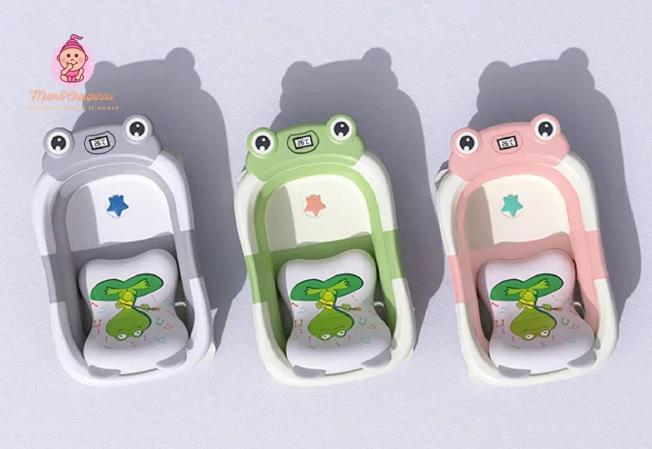 Baignoire bébé pliable Grenouille avec coussin de bain - Mum&Choupinou