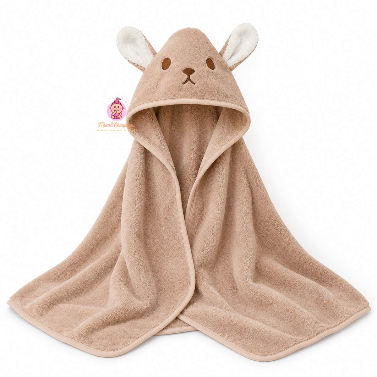 Serviette de bain douce avec cape pour bébé