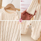 Combinaison pull tricoté bébé - Motif torsades - Mum&Choupinou