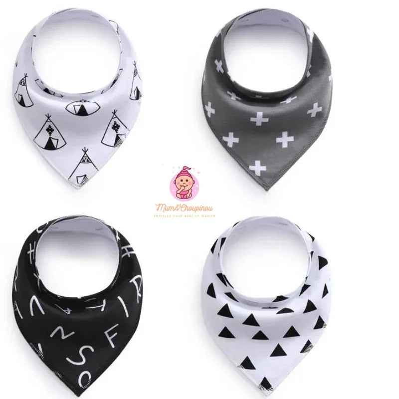 Lot de 4 bavoirs bandana pour bébé - Mum&Choupinou