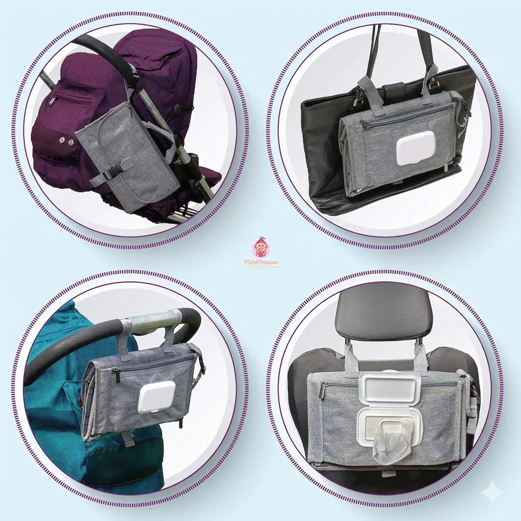 Tapis à langer pratique avec rangement intégré